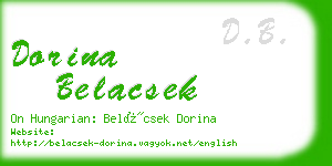 dorina belacsek business card